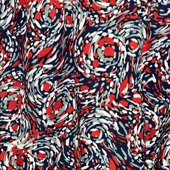 BCBGeneration Women's Ruffled Smocked Red & Blue Sleeveless V Neck Mini Dress M - Picture 5 of 10